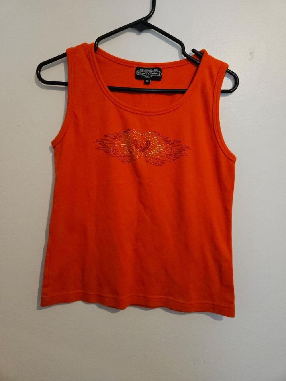 Y2K Sports Gallery Biker Tank XL Orange